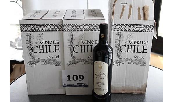 17 flessen à 75cl rode wijn Casa De Campo, Chili, 2015